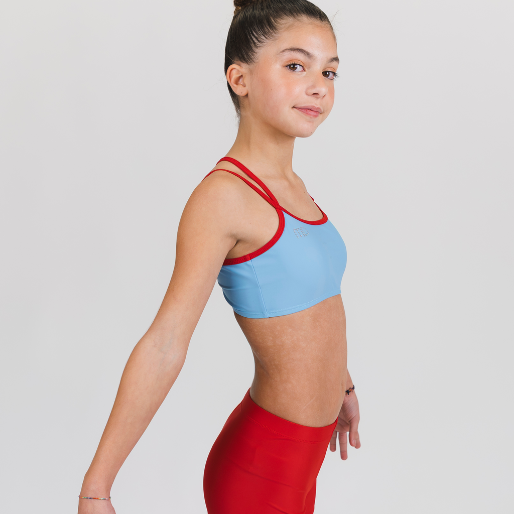 Pastel Blue Double Straps Crop Top | Flow with Confidence