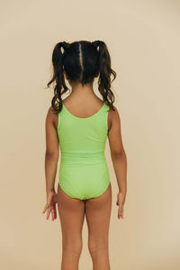 Apple Green Split Leotard - MP Gymnastics