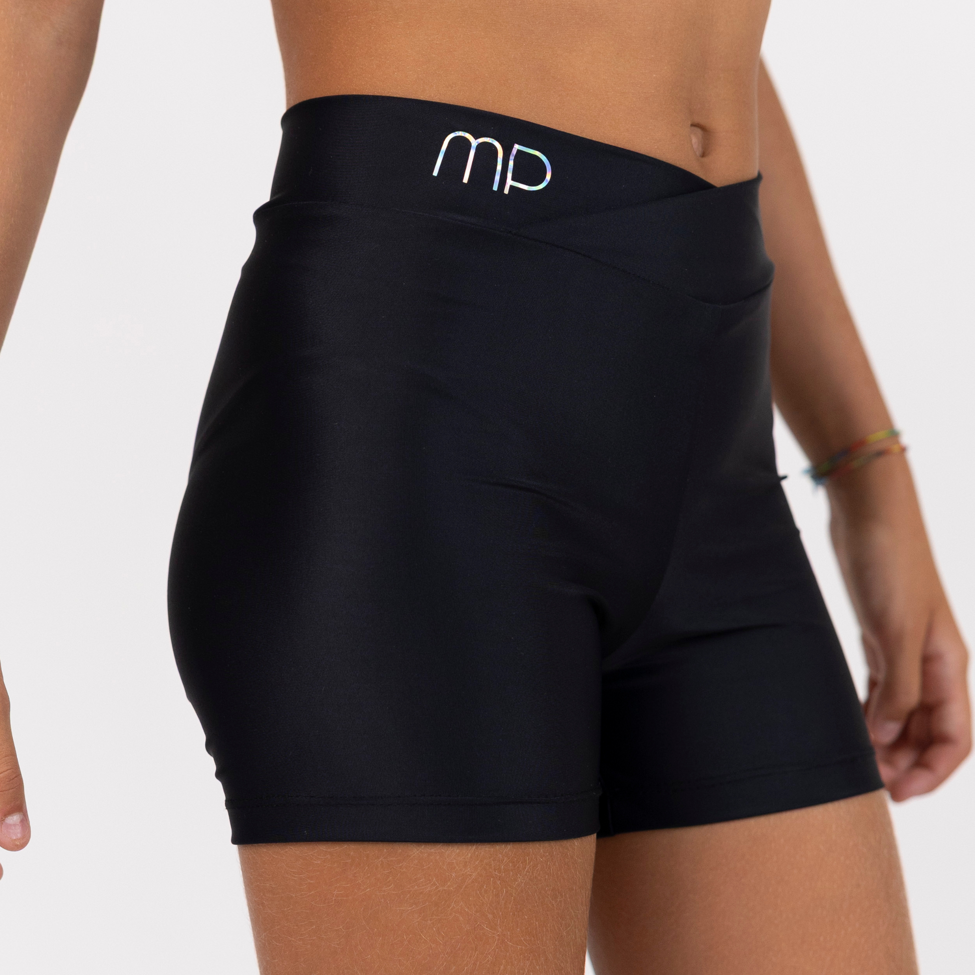 Black Cross-Waist Shorts | Active Practice