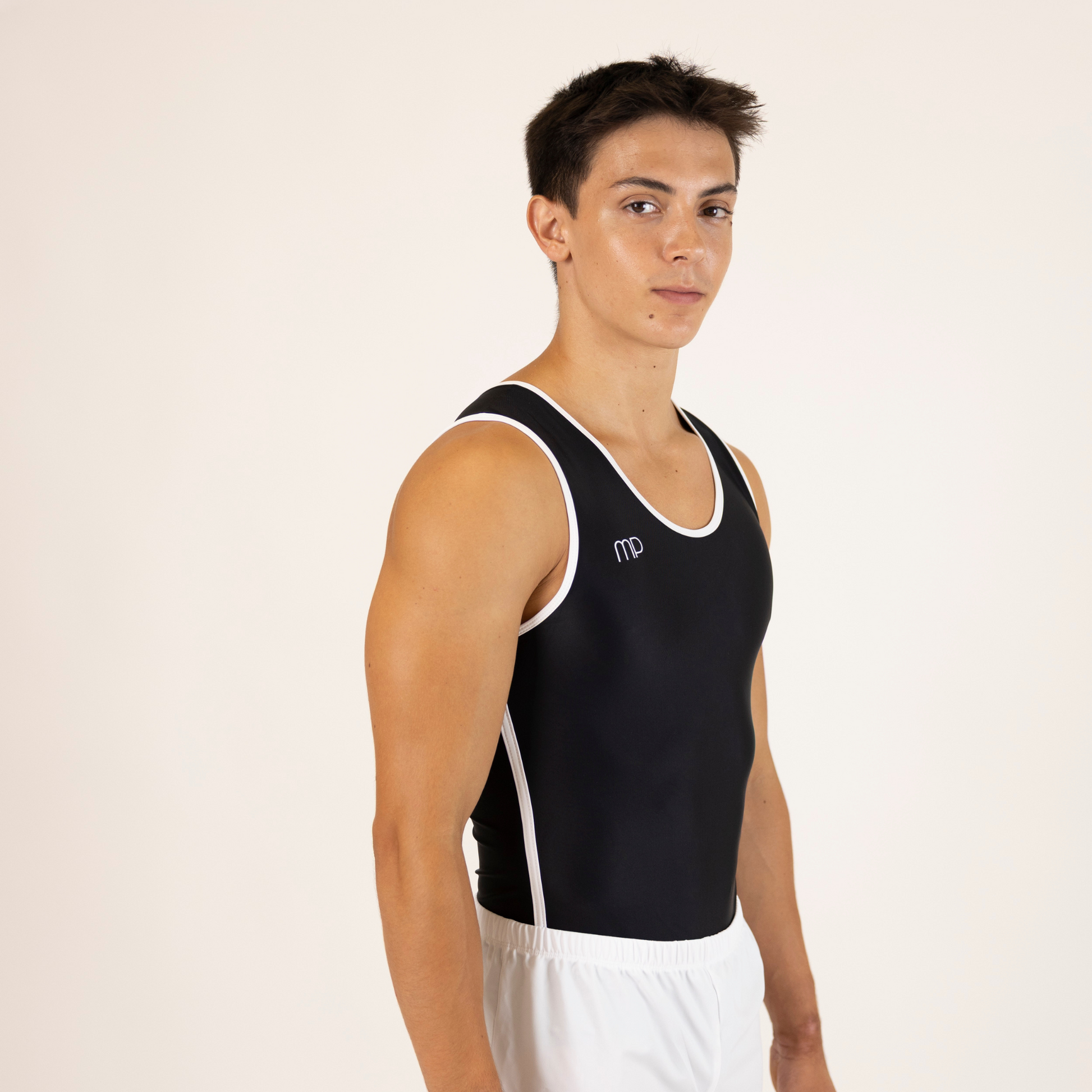 Black and White Boy Boy Leotard | Gymnastics Practice