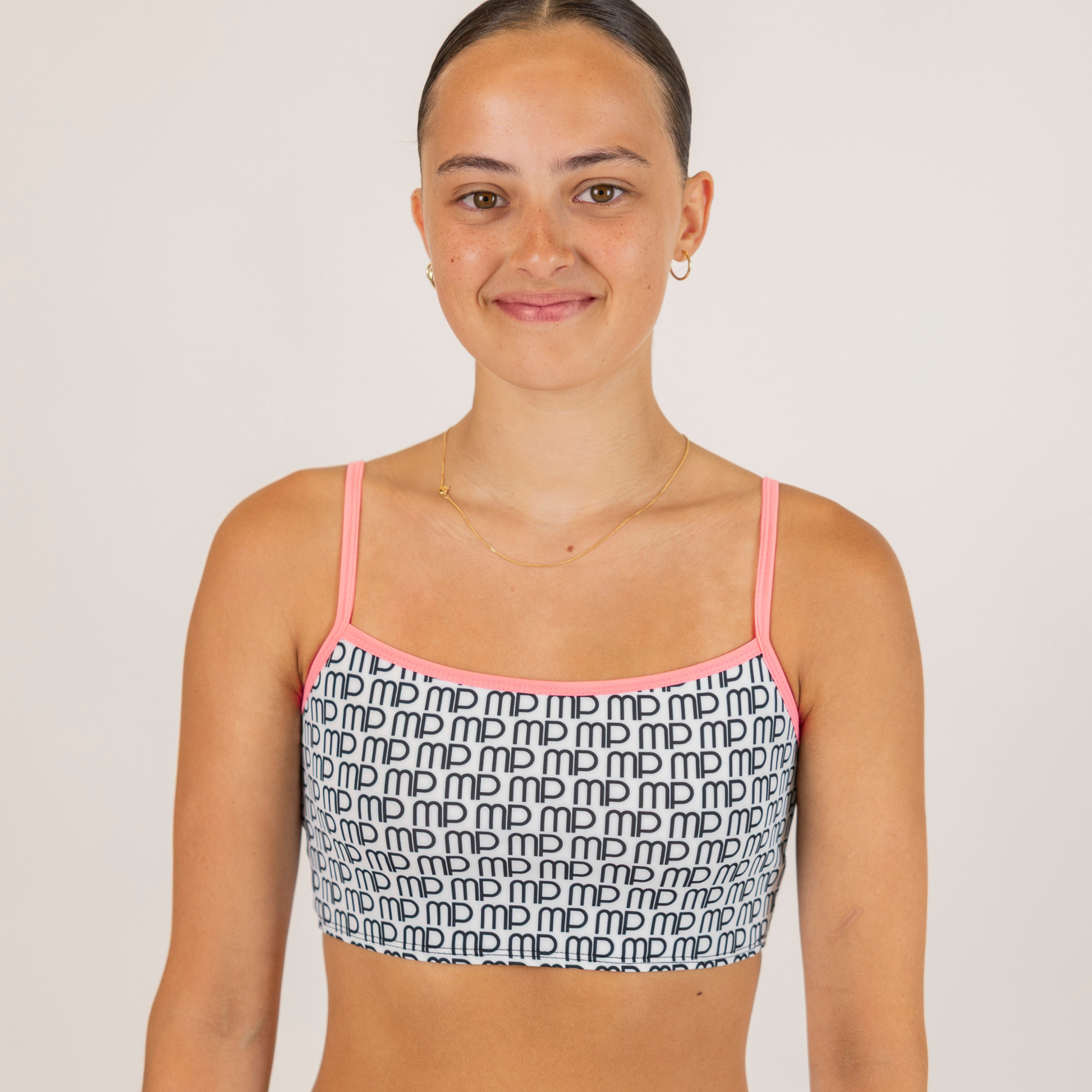 Black and White MP Pattern Crop Top | Practice wear for comfort