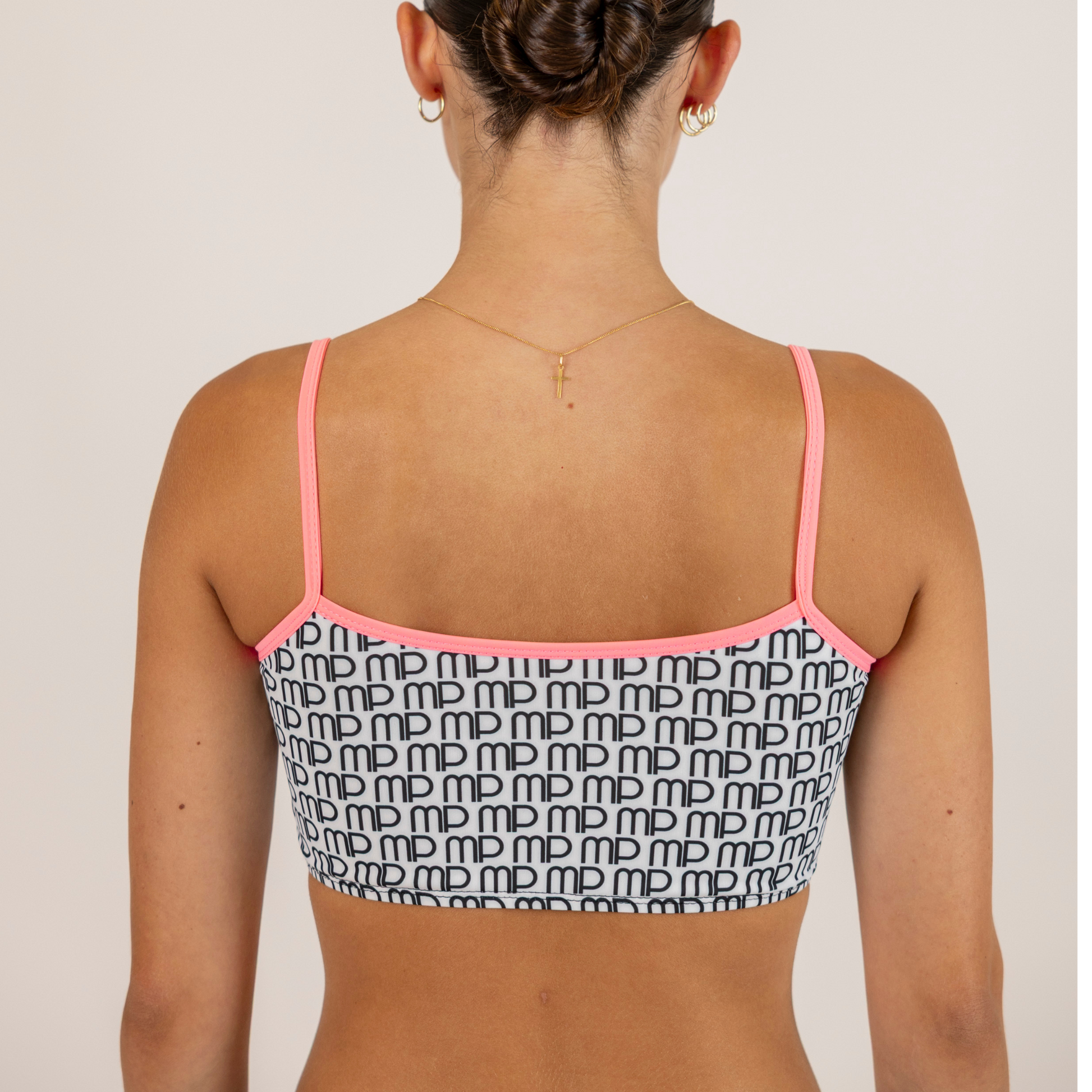 Black and White MP Pattern Crop Top | Practice wear for comfort