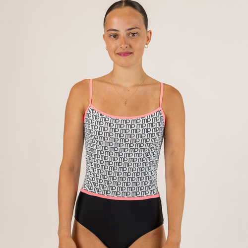 Black and White MP Pattern Leotard for Practice | Free Movement
