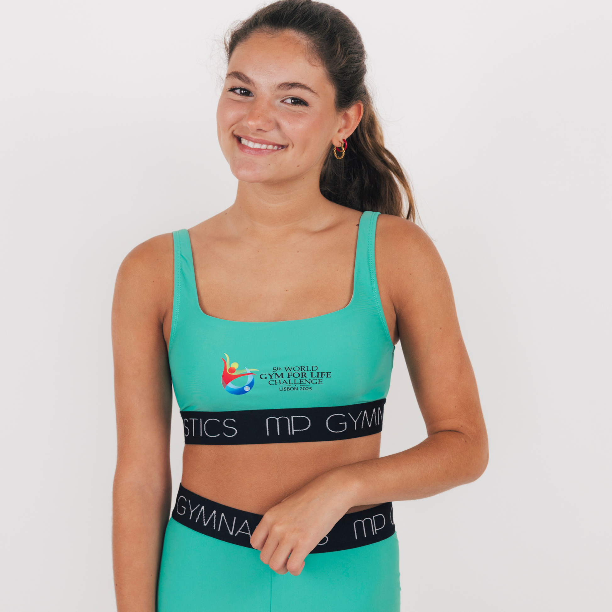 Bluish Mint practice Crop Top for gymnastics