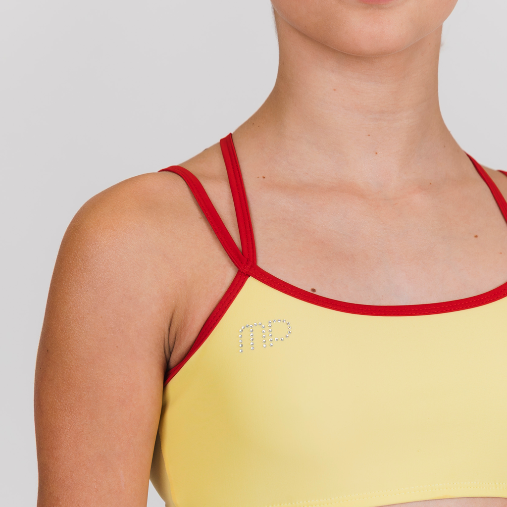 Butter Yellow Double Straps Crop Top | Energy in Motion