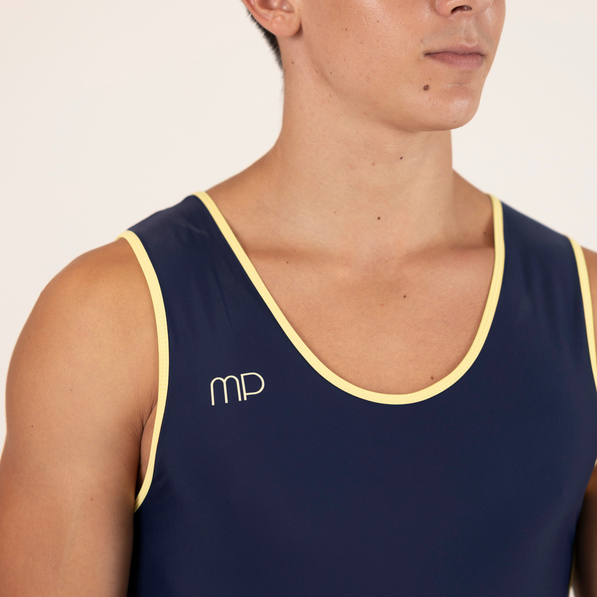 Dark Blue and Butter Yellow Boy Leotard | Gymnastics Practice