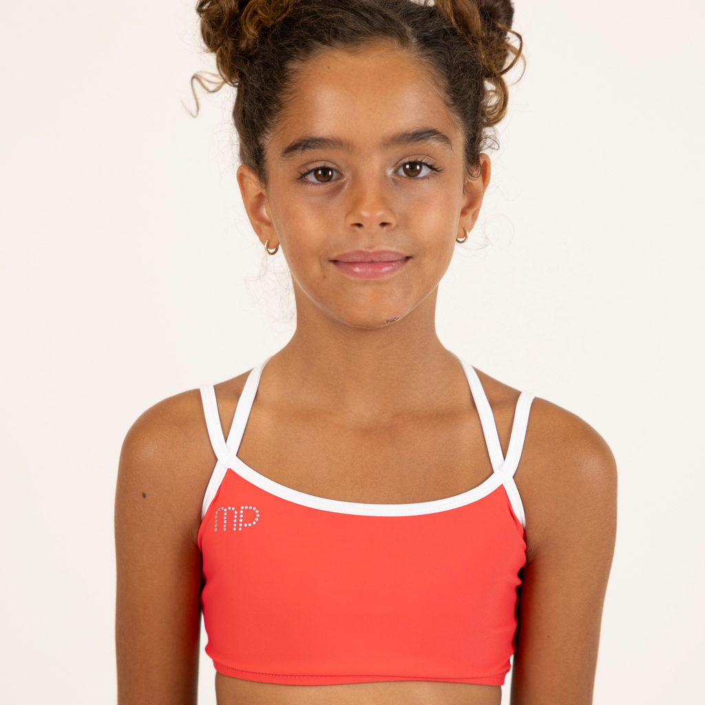 Red Double Straps Crop Top| Lightweight and Cool