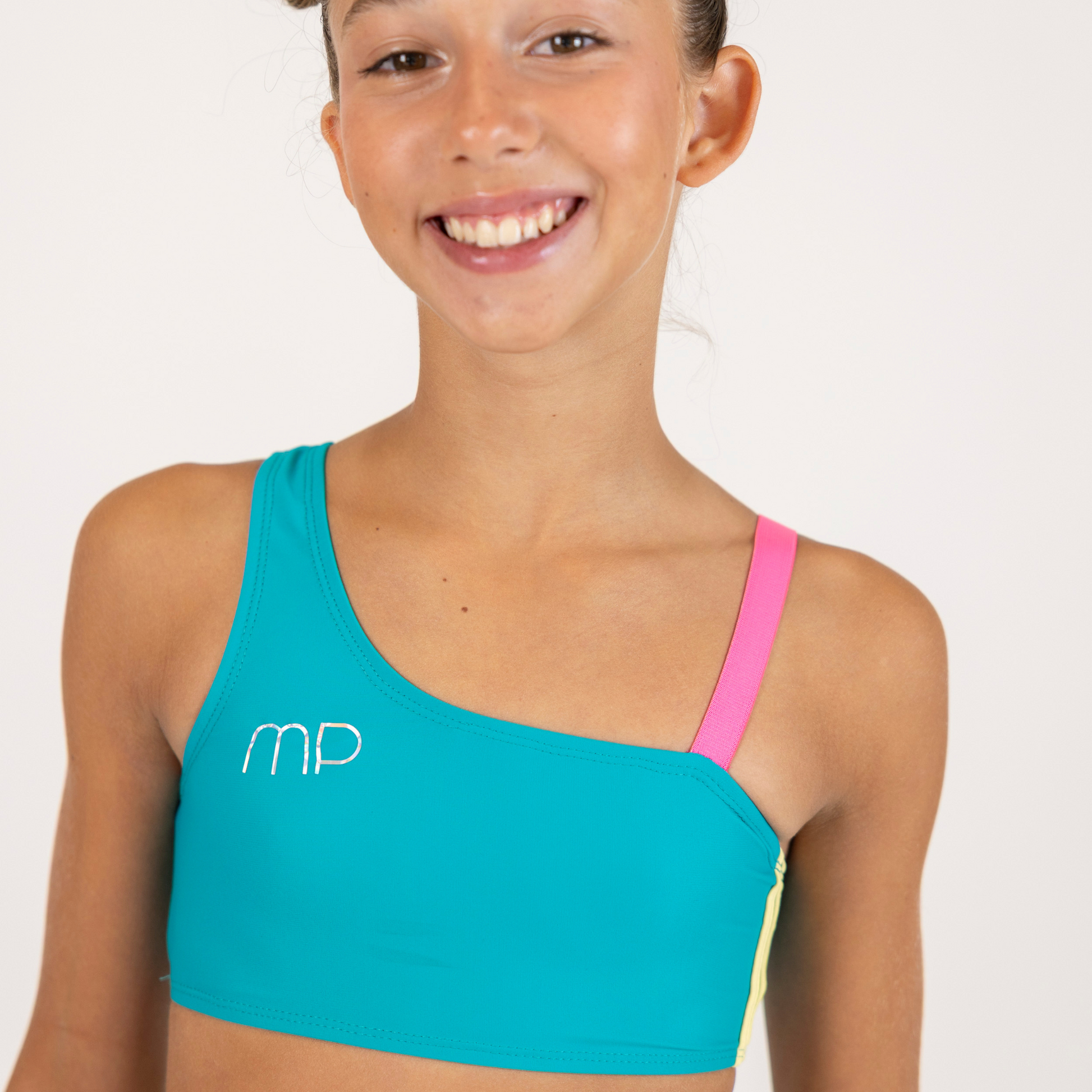 Emerald Green One-Shoulder Crop Top for Rollerskating| Pure Energy