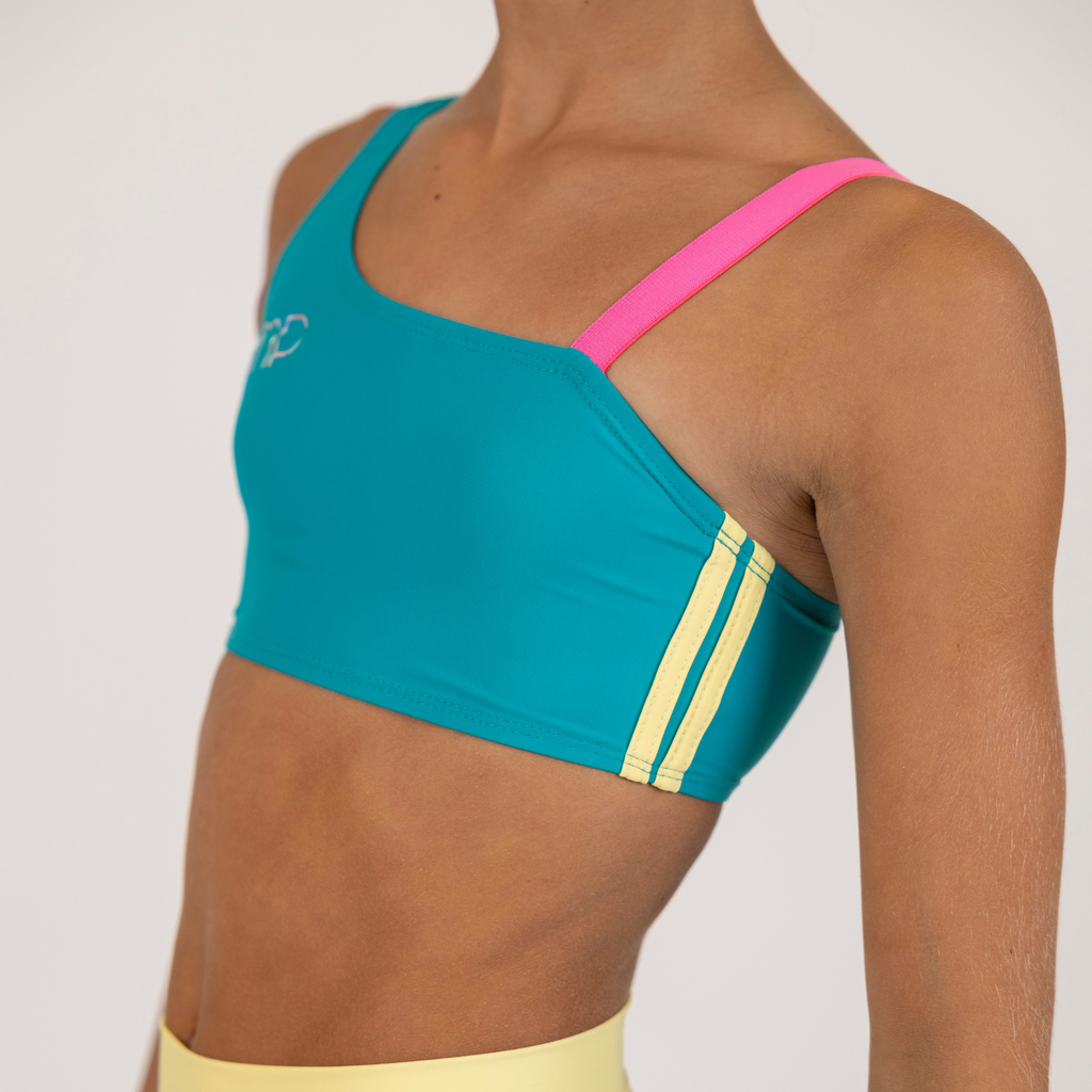 Emerald Green One-Shoulder Crop Top for Rollerskating| Pure Energy