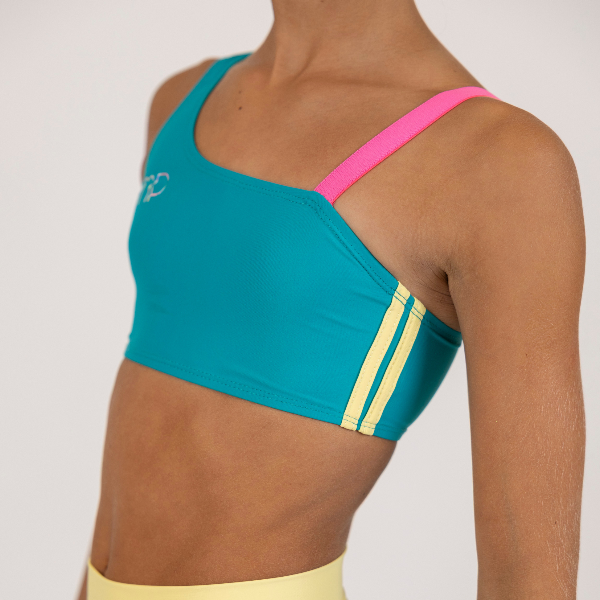 Emerald Green One-Shoulder Crop Top for Rollerskating| Pure Energy