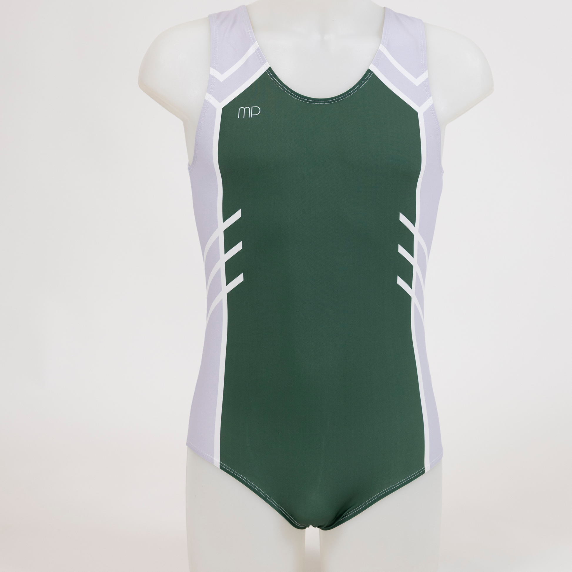Green and Grey Arrow Pattern Boy Leotard | Gymnastics Practice