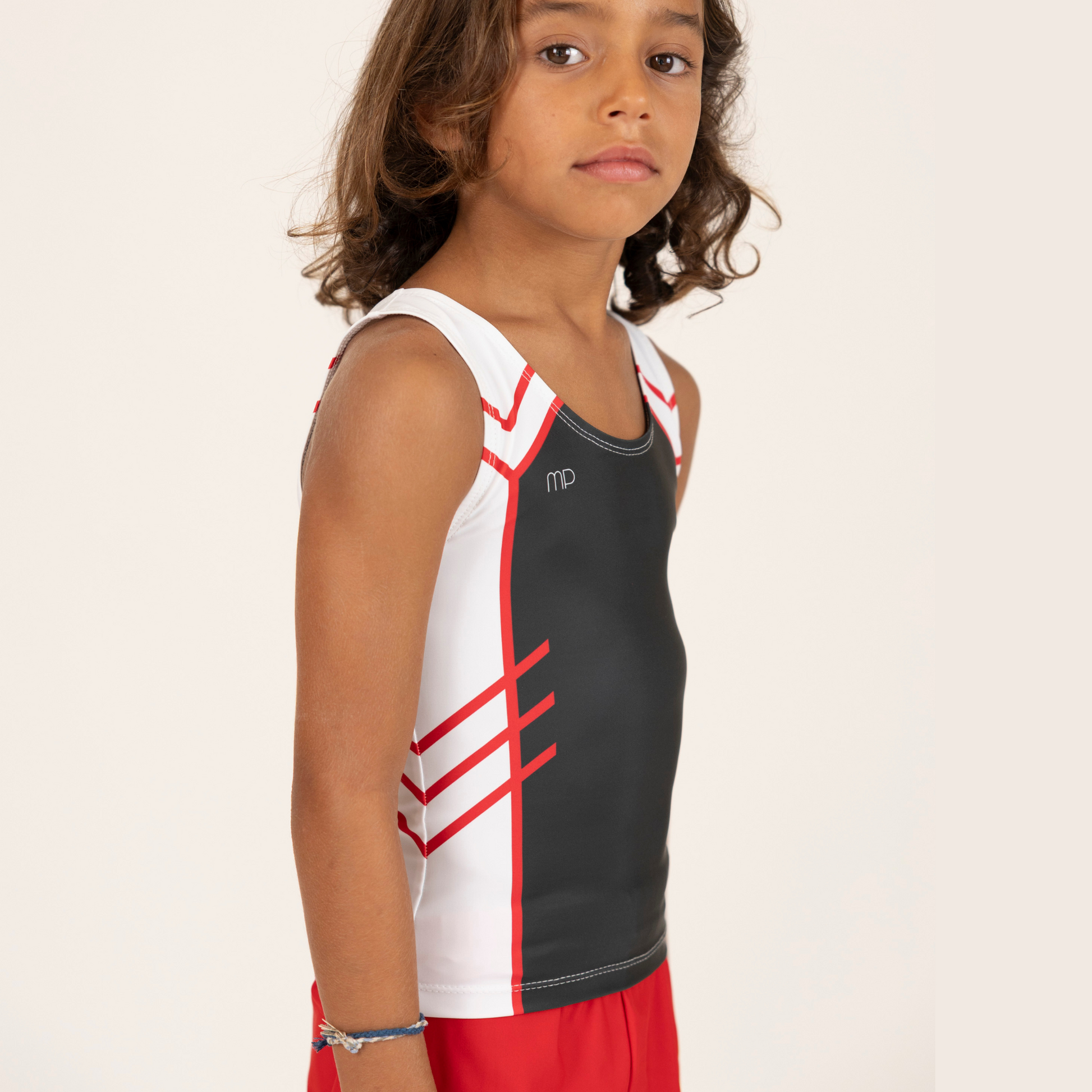 Grey and Red Arrow Boy Tank Top | Gymnastics Practice