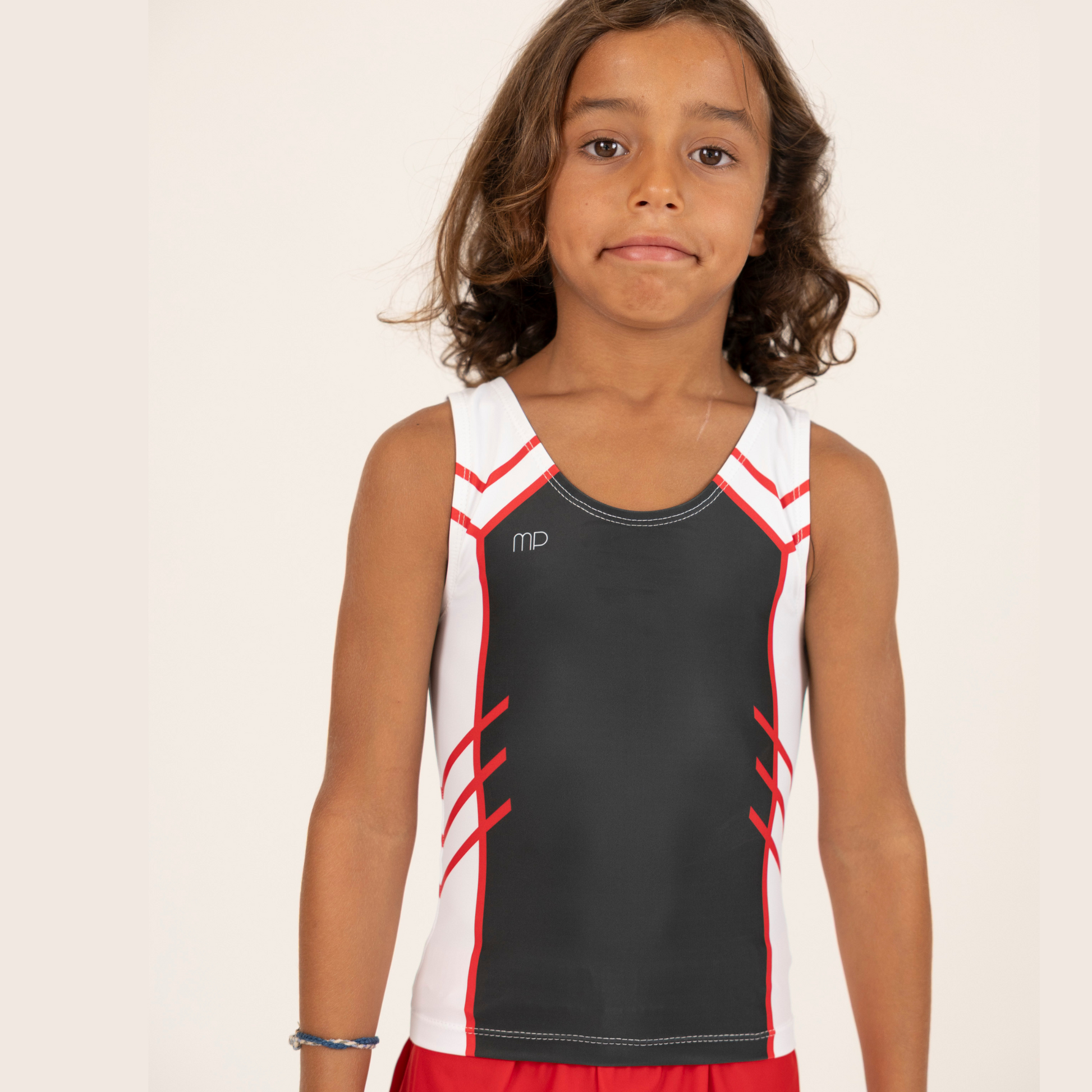 Grey and Red Arrow Boy Tank Top | Gymnastics Practice