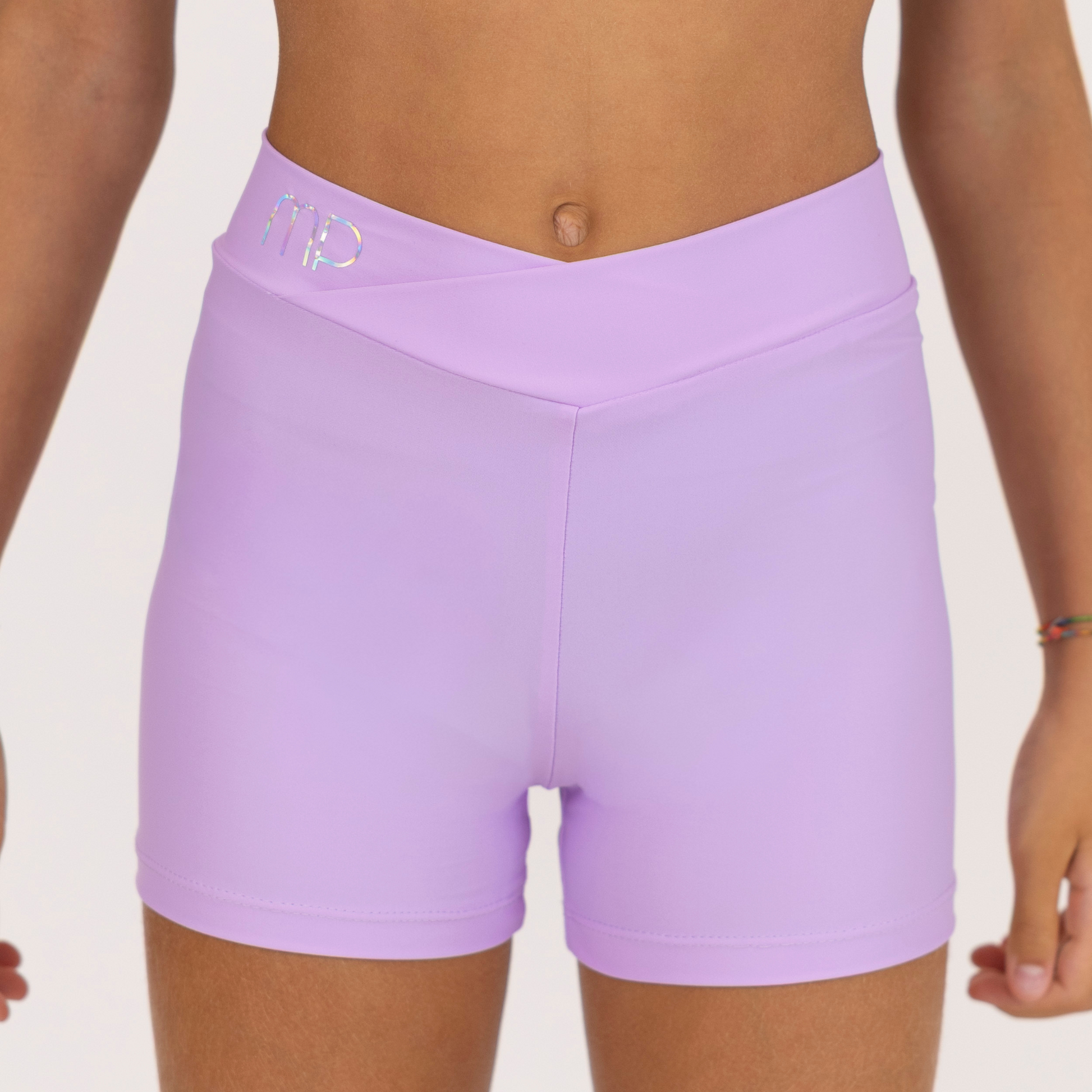 Lavender Cross-Waist Shorts | Active Practice
