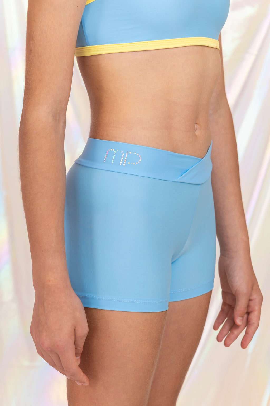Baby Blue Cross-Waist Shorts | Active Practice