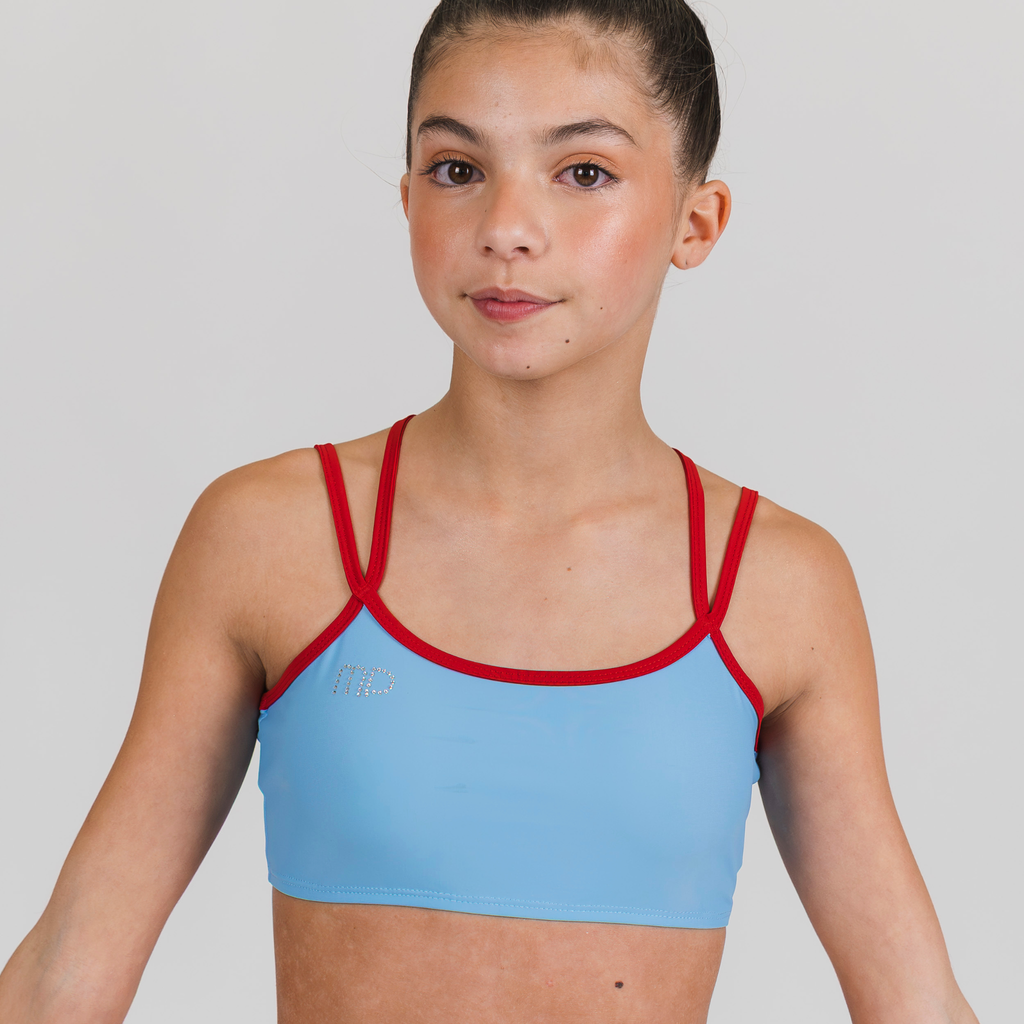 Pastel Blue Double Straps Crop Top | Flow with Confidence