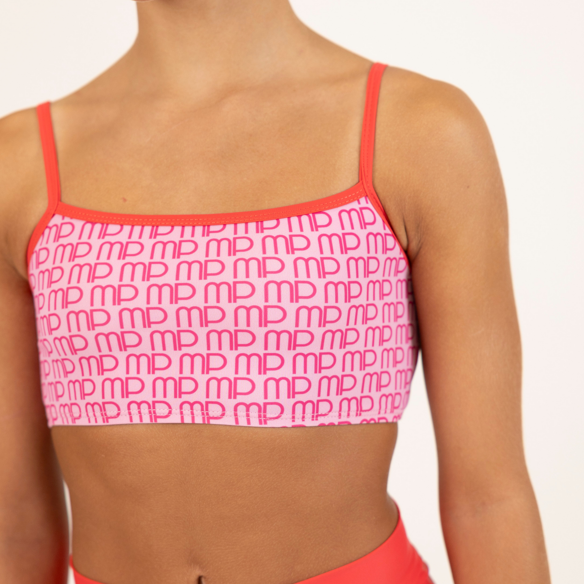 Pink MP Pattern Crop Top details