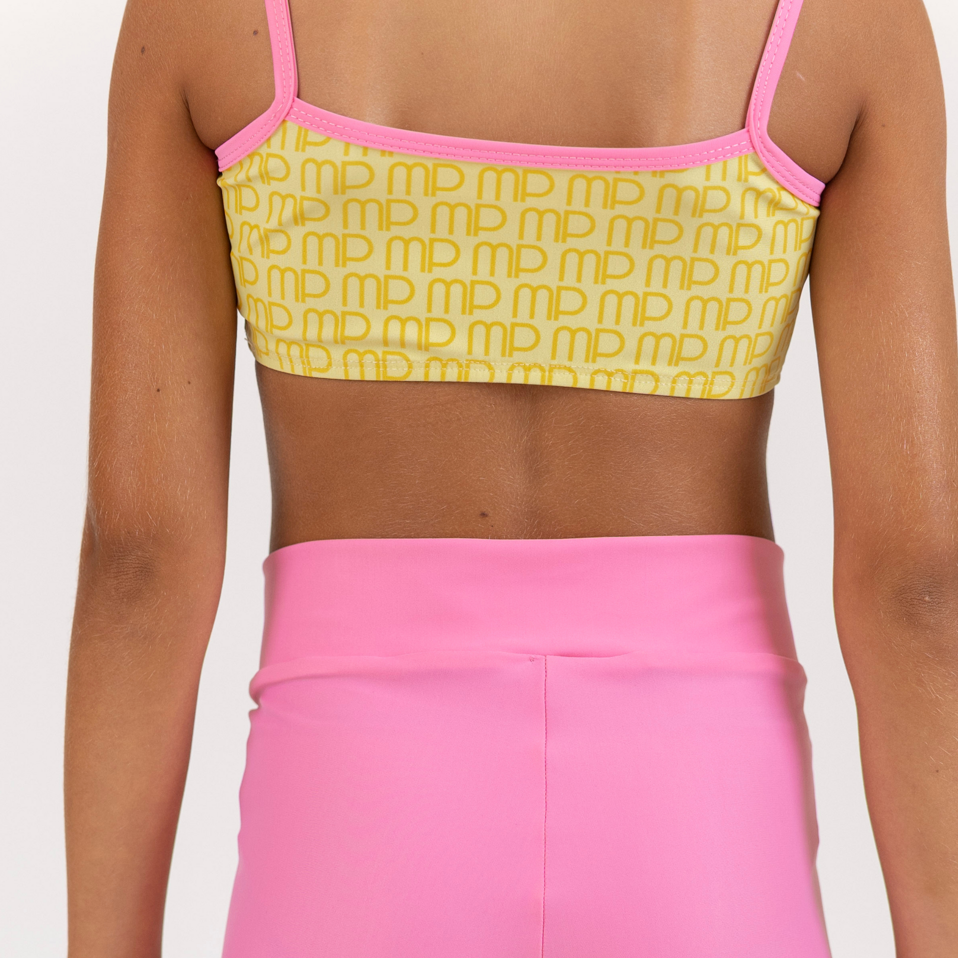 Back detail of the Yellow Pudding MP Pattern Crop Top 