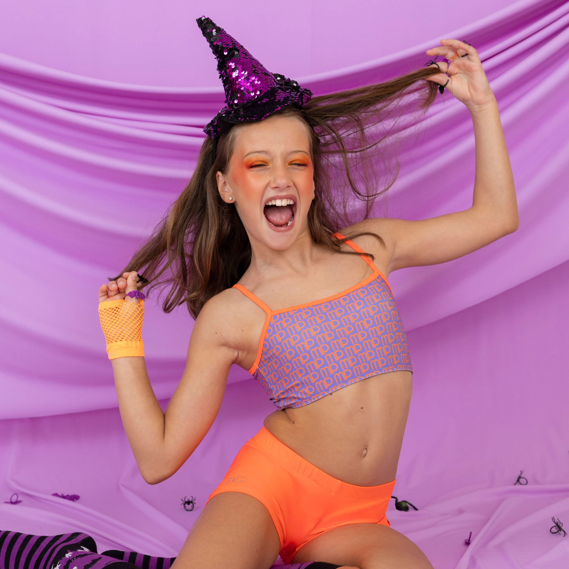 Purple MP Pattern Crop Top | Halloween Edition