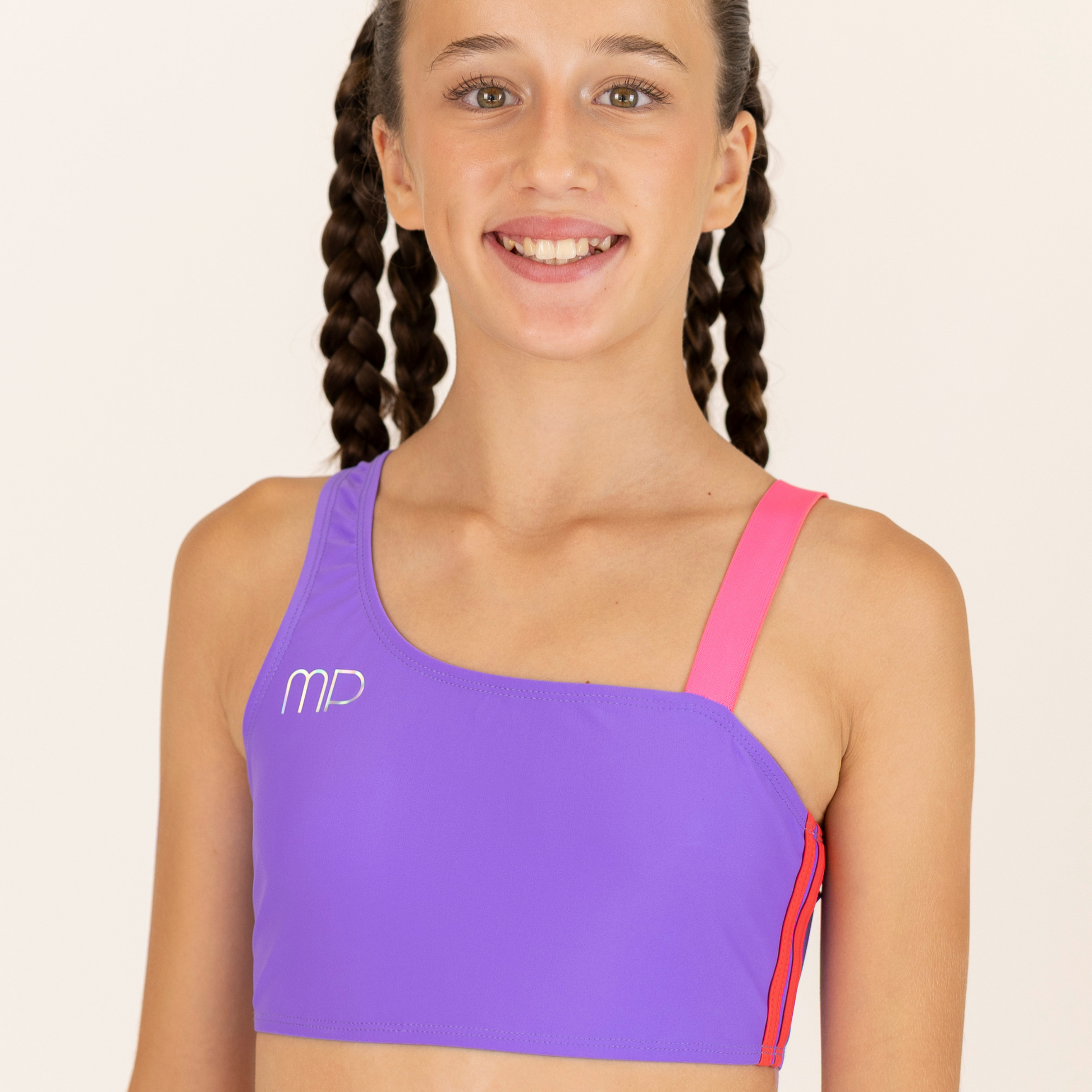 Purple One-Shoulder Crop Top for Rollerskating | Power Move
