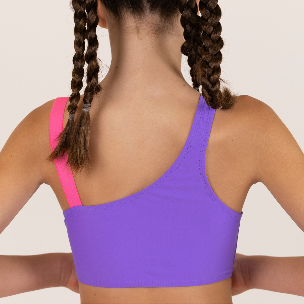 Purple One-Shoulder Crop Top for Rollerskating | Power Move