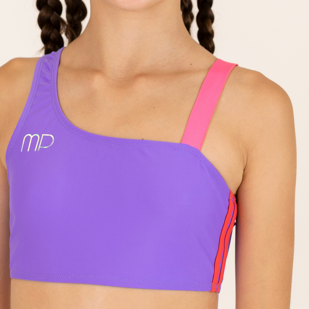 Purple One-Shoulder Crop Top for Rollerskating | Power Move