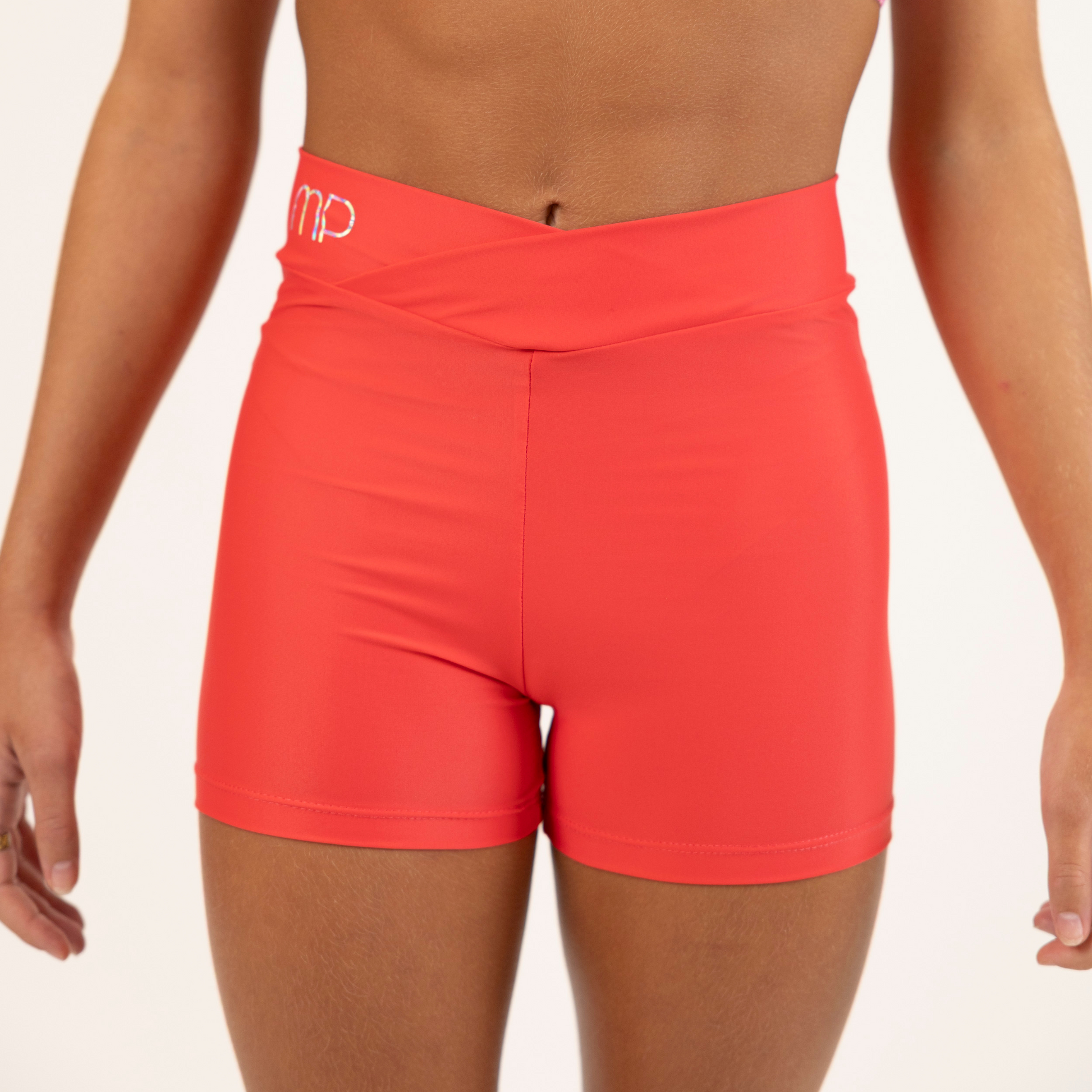 Red Cross-Waist Shorts | Active Practice