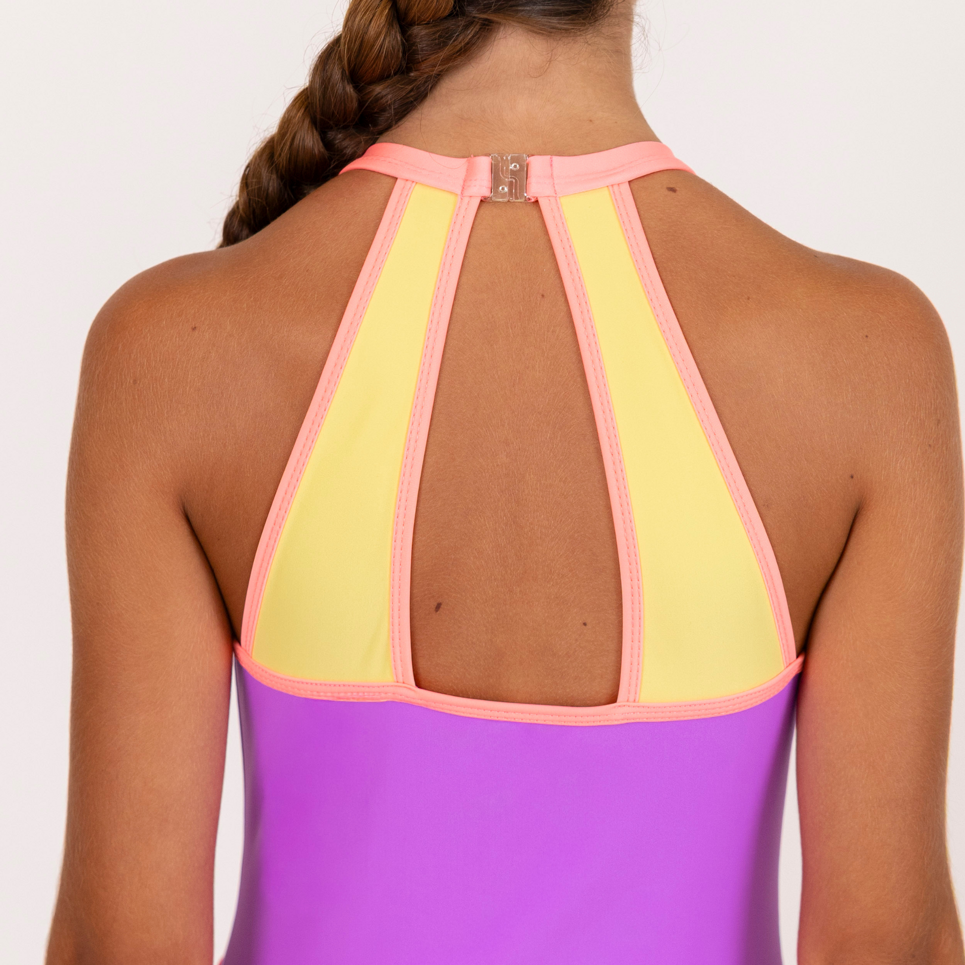 Violet High Neck Leotard | Confident Gymnastics Practice