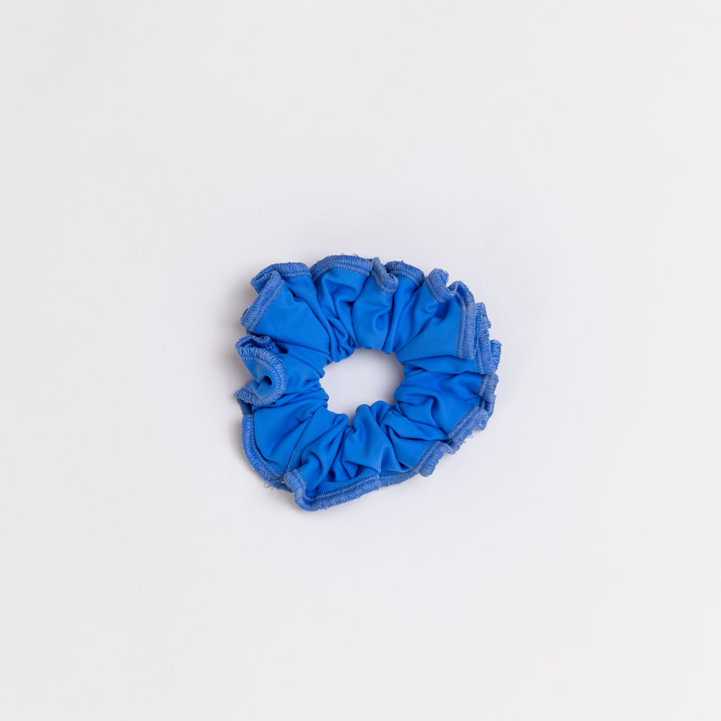 Wavy Blue Scrunchie