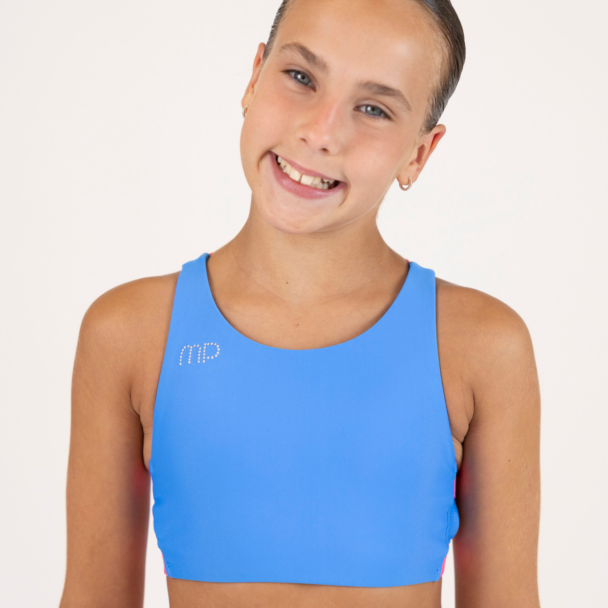 Wavy Blue and Pink Cross-Back Top| Active Practice