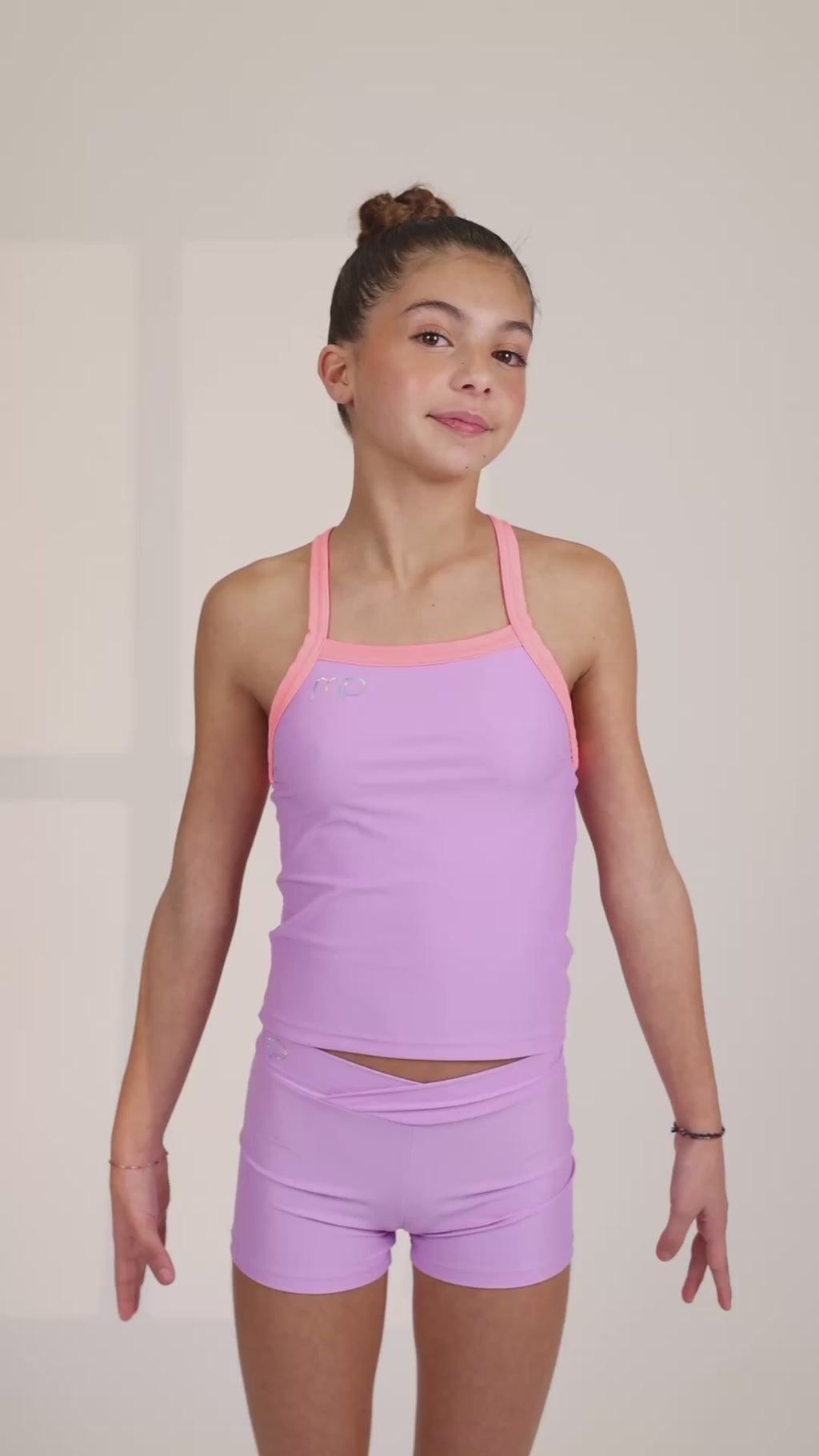 Top comprido Lavanda com costas em X | Sessões de treino prolongadas