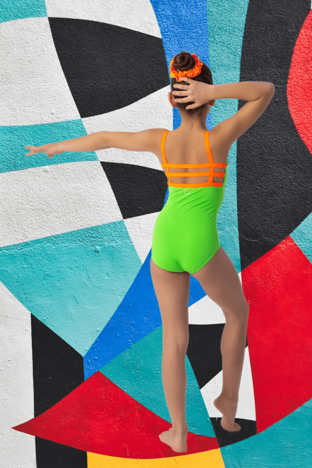 Happy Green Step Out Leotard - MP Gymnastics